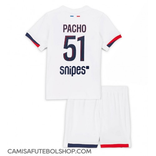 Camisa de time de futebol Paris Saint-Germain Willian Pacho #51 Replicas 2º Equipamento Infantil 2025-26 Manga Curta (+ Calças curtas)
